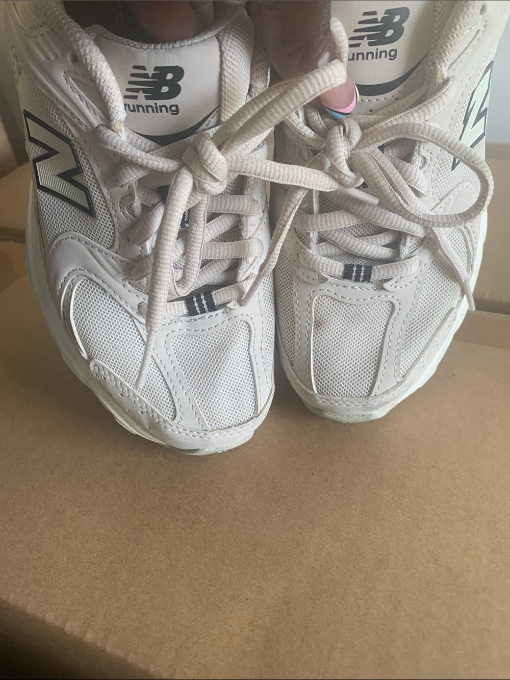 New Balance White and Gray Walking Sneakers - Picture 2 of 7